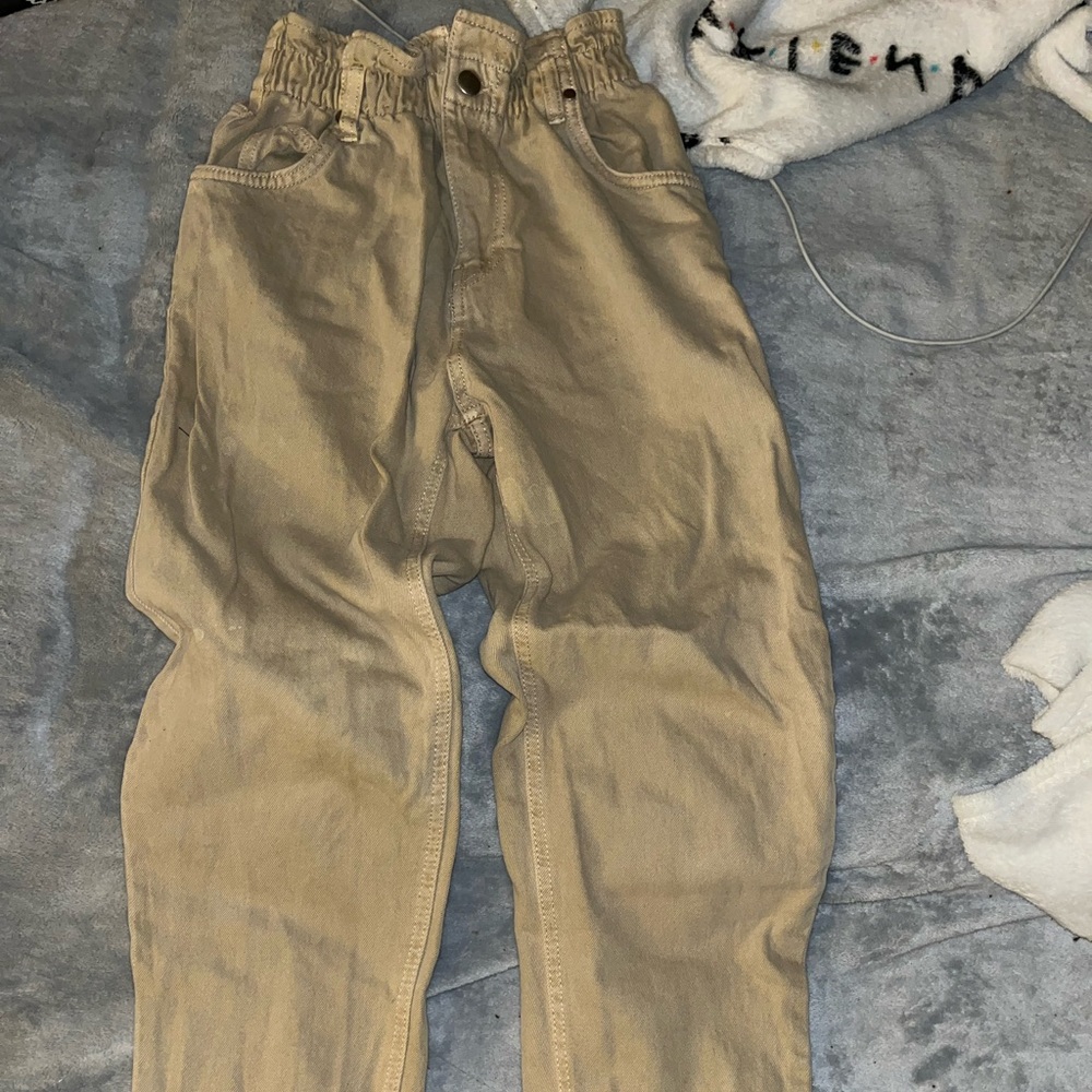 Khaki jeans lightly worn